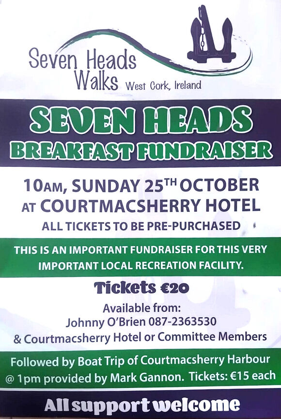 Seven Heads Breakfast Fundraiser: 25 Oct 2026