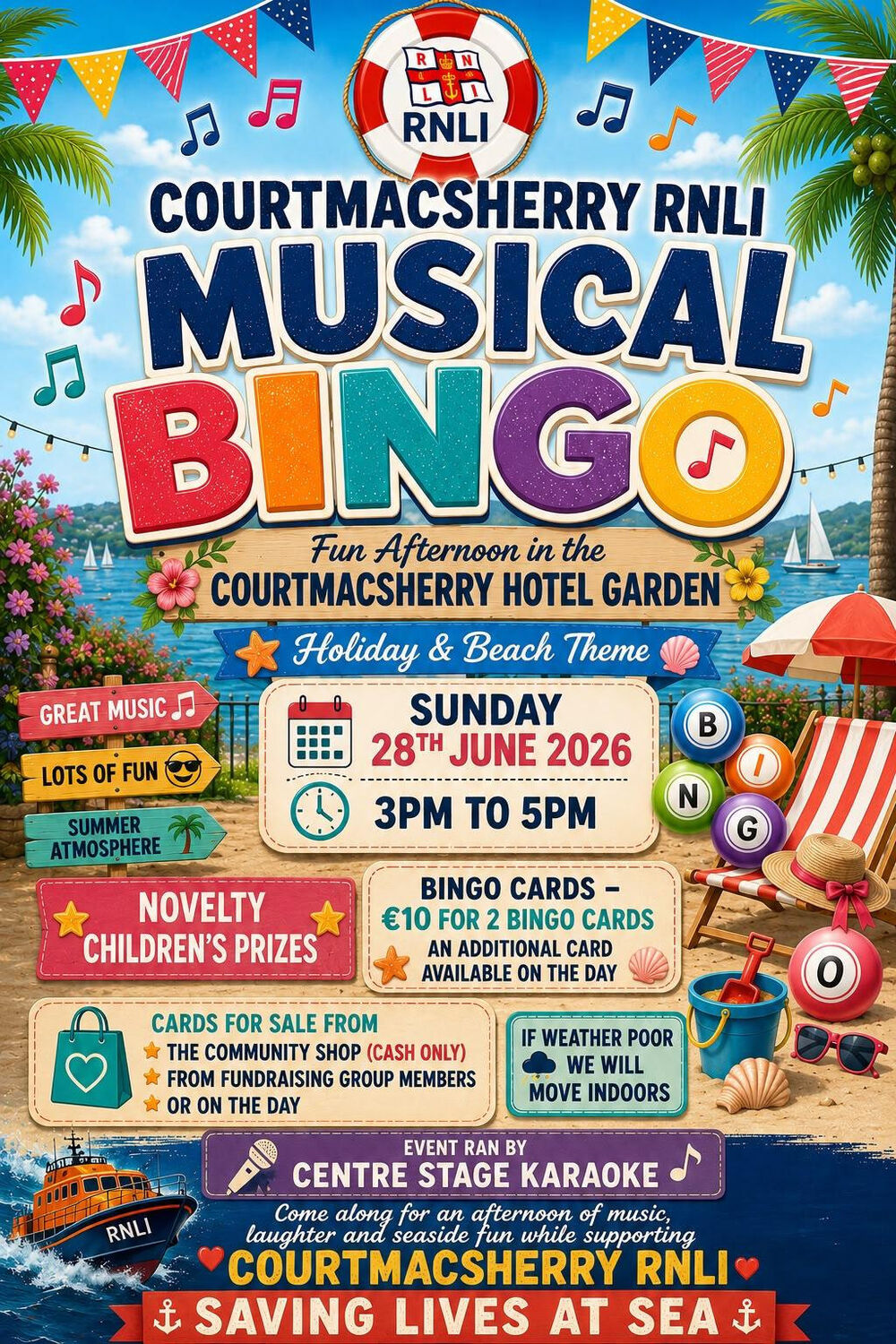 Courtmacsherry RNLI Musical Bingo: 28 June 2026